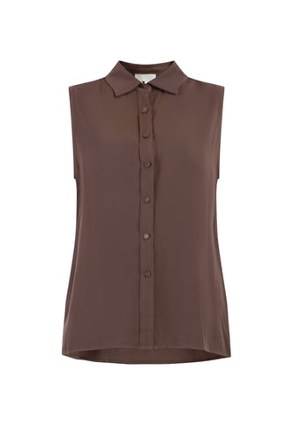 RISA blouse top women dark brown