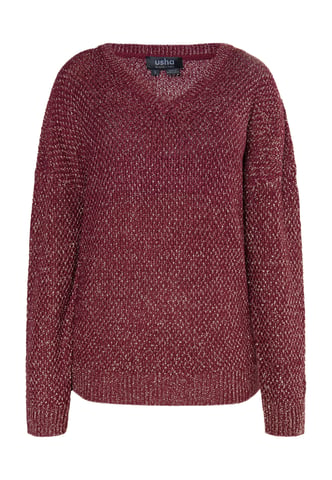 usha Knitted pullover women wine red