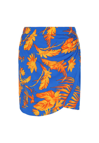 IZIA rok vrouwen blauw geel