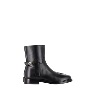 Tod's T tijdloze enkellaarsjes van zwart kalfsleer