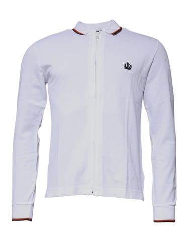 Long Sleeve Zip Polo Shirt Crown Detail
