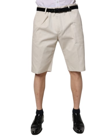 Pleated Cotton Shorts Casual