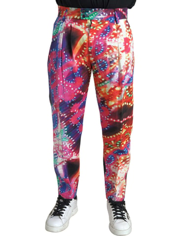 Pleated Trousers Multicolor Print