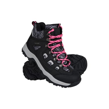 Mountain Warehouse Womens/Ladies Adventurer Leopard Print Faux Suede Waterproof Walking Boots (Bright Pink)