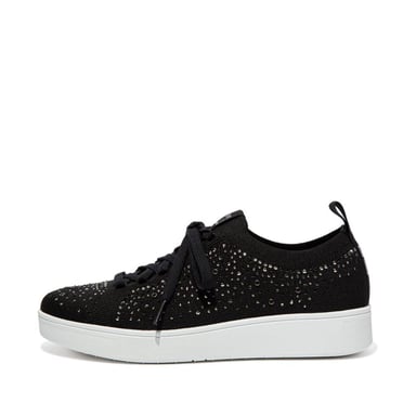 Fit Flop Womens/Ladies Rally Crystal Knitted Trainers (Black)