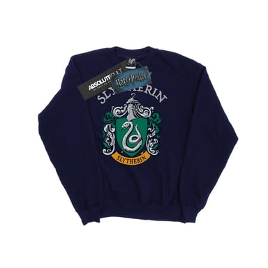 Harry Potter Girls Slytherin Crest Sweatshirt (Navy Blue)