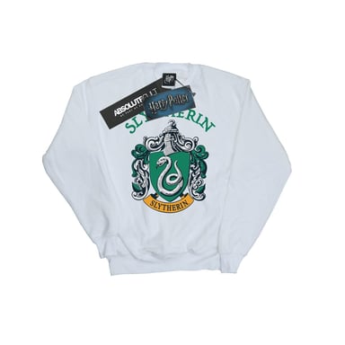 Harry Potter Girls Slytherin Crest Sweatshirt (White)