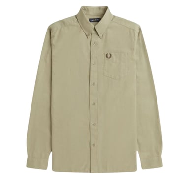 Fred Perry Mens Oxford Long-Sleeved Shirt (Warm Grey)