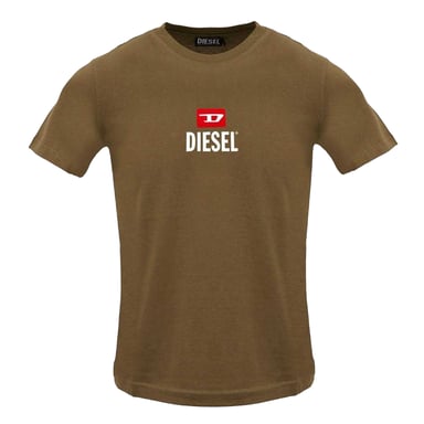 Diesel Mens Just Small New D Logo T-Shirt (Coffee Brown)