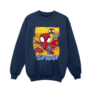 Marvel Boys Spidey And His Amazing Friends Flying Sweatshirt (Navy Blue)
