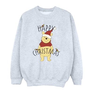 Disney Womens/Ladies Winnie The Pooh Happy Christmas Holly Sweatshirt (Sports Grey)