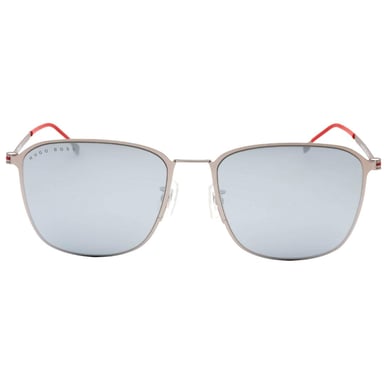 Hugo Boss Mens Matte Multilayer Lens Sunglasses (Ruthenium/White)