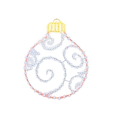 Premier Twinkling FlexiBrights Bauble String Lights (UK Stekker) (Rood/Goud)