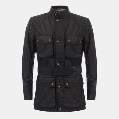 Belstaff Trailmaster herenjas van gewaxt katoen in zwart