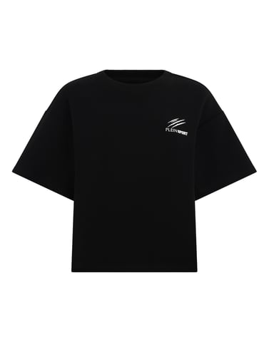 Rund halsad t-shirt med ikon, skrapa