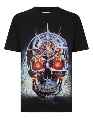 Round Neck T-Shirt Chrome Skull Stones