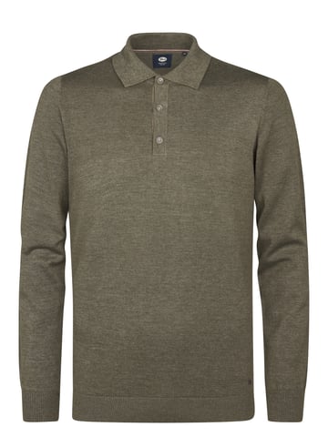 Petrol Industries - Knitted Polo with Long Sleeves Carolina Men - Green