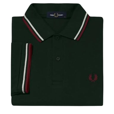 Fred Perry Mens Double Tipped Collar Polo Shirt (Dark Green)