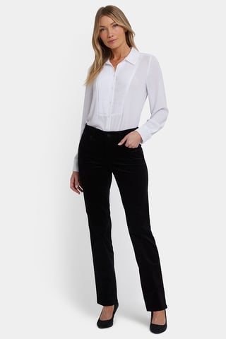 Marilyn Straight Pants in Velveteen | Black