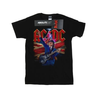 AC/DC Boys Angus Union Flag Lightning T-Shirt (Black)