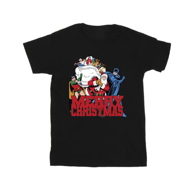 DC Comics Mens Batman Merry Christmas Comic T-Shirt (Black)