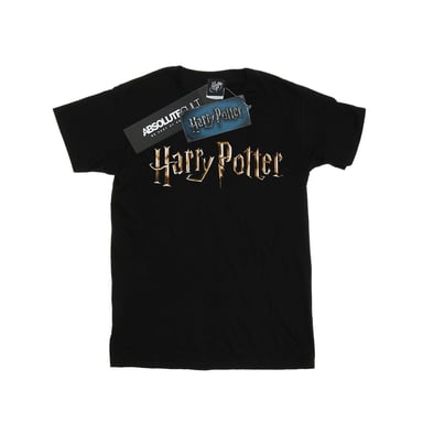 Harry Potter Girls Full Colour Logo Cotton T-Shirt (Black)