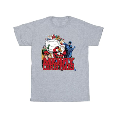 DC Comics Mens Batman Merry Christmas Comic T-Shirt (Sports Grey)