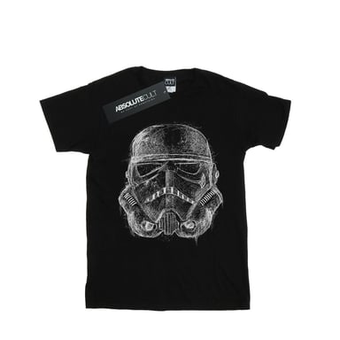 Star Wars Boys Stormtrooper Scribble Helmet T-Shirt (Black)