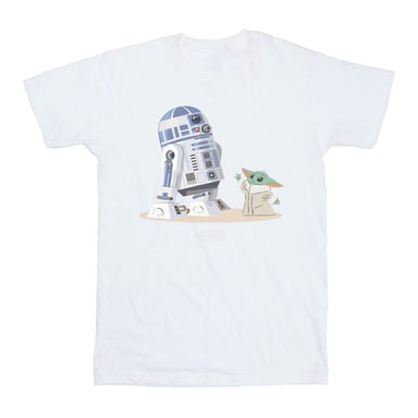 Star Wars Boys The Mandalorian R2D2 And Grogu T-Shirt (White)