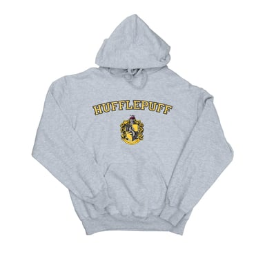 Harry Potter Girls Hufflepuff Crest Hoodie (Sports Grey)