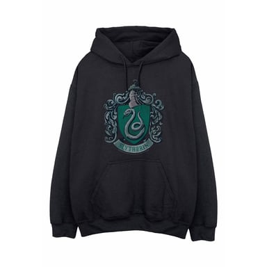 Harry Potter Mens Slytherin Cotton Hoodie (Black)