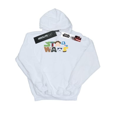 Star Wars Boys Character Logo Hoodie (White)