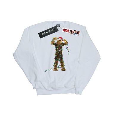Star Wars Womens/Ladies Chewbacca Christmas Lights Sweatshirt (White)