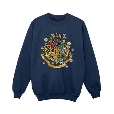 Harry Potter Boys Christmas Crest Sweatshirt (Navy Blue)