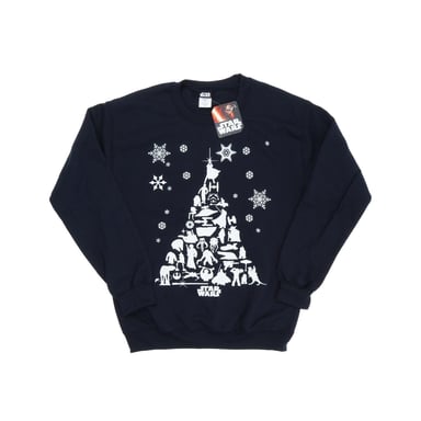 Star Wars Womens/Ladies Christmas Tree Sweatshirt (Deep Navy)