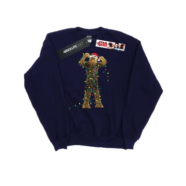 Star Wars Womens/Ladies Chewbacca Christmas Lights Sweatshirt (Navy Blue)
