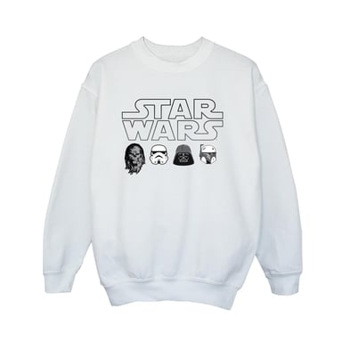 Star Wars Boys Character Heads Sweatshirt (White)