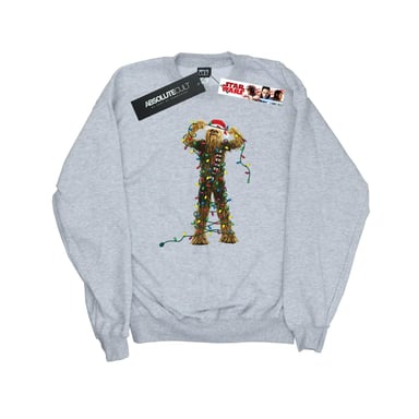 Star Wars Womens/Ladies Chewbacca Christmas Lights Sweatshirt (Sports Grey)