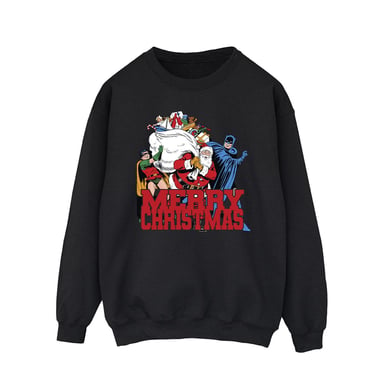 DC Comics Mens Batman Merry Christmas Comic Sweatshirt (Black)