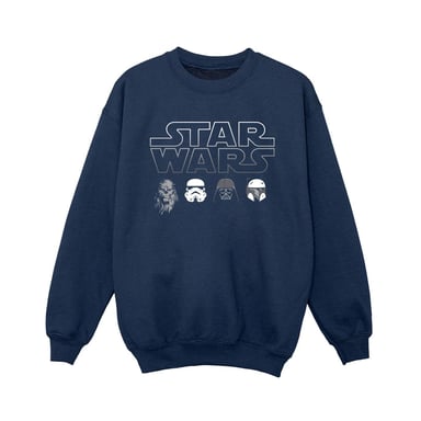 Star Wars Boys Character Heads Sweatshirt (Navy Blue)