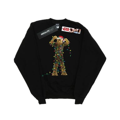 Star Wars Boys Chewbacca Christmas Lights Sweatshirt (Black)