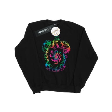 Harry Potter Girls Gryffindor Crest Tie Dye Infill Sweatshirt (Black)
