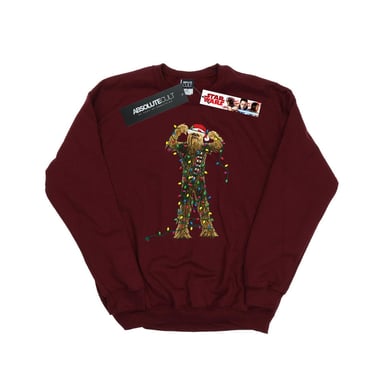 Star Wars Womens/Ladies Chewbacca Christmas Lights Sweatshirt (Burgundy)