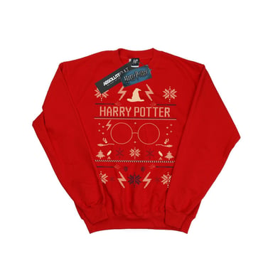 Harry Potter Boys Christmas Pattern Sweatshirt (Red)