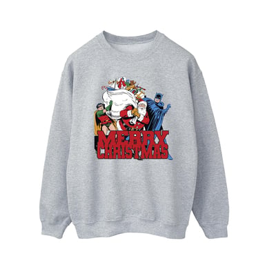 DC Comics Mens Batman Merry Christmas Comic Sweatshirt (Sports Grey)