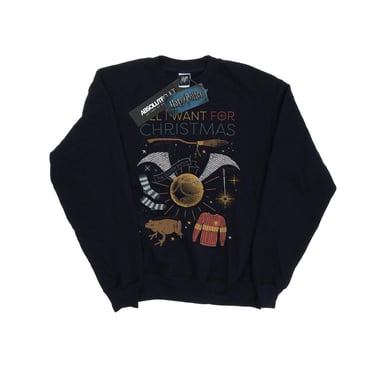 Harry Potter Girls All I Want For Christmas Sweatshirt (Navy Blue)
