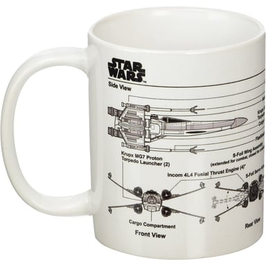 Star Wars X-Wing Fighter Sketch Mug (White/Black)