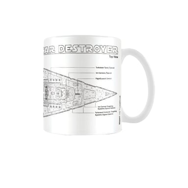 Star Wars Star Destroyer Sketch Mug (White/Black)