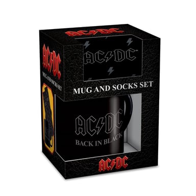 AC/DC Back In Black Mug and Sock Set (Black)