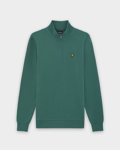 Kwart Rits Sweatshirt in Donkergroen